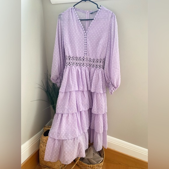 Shein lace detailed Layered ruffle dress size M - Picture 2 of 8
